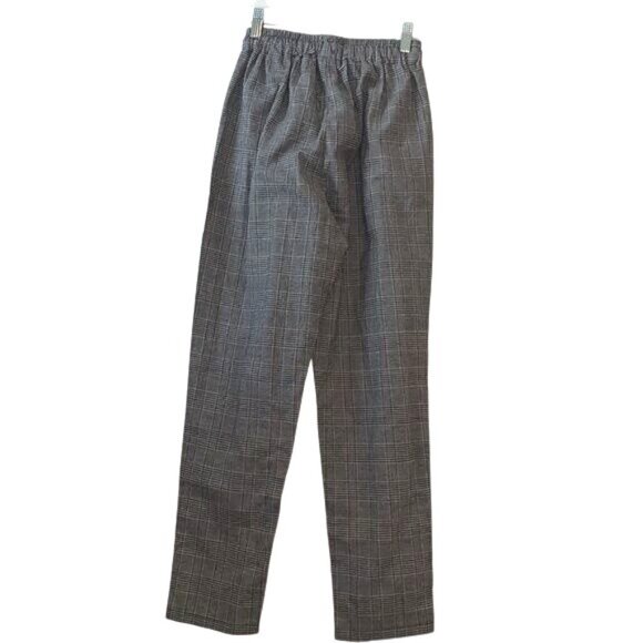 Shein Plaid Elastic Waist Drawstring Pants EU 36 / US 4 S Black & White Cotton/P - Picture 7 of 11